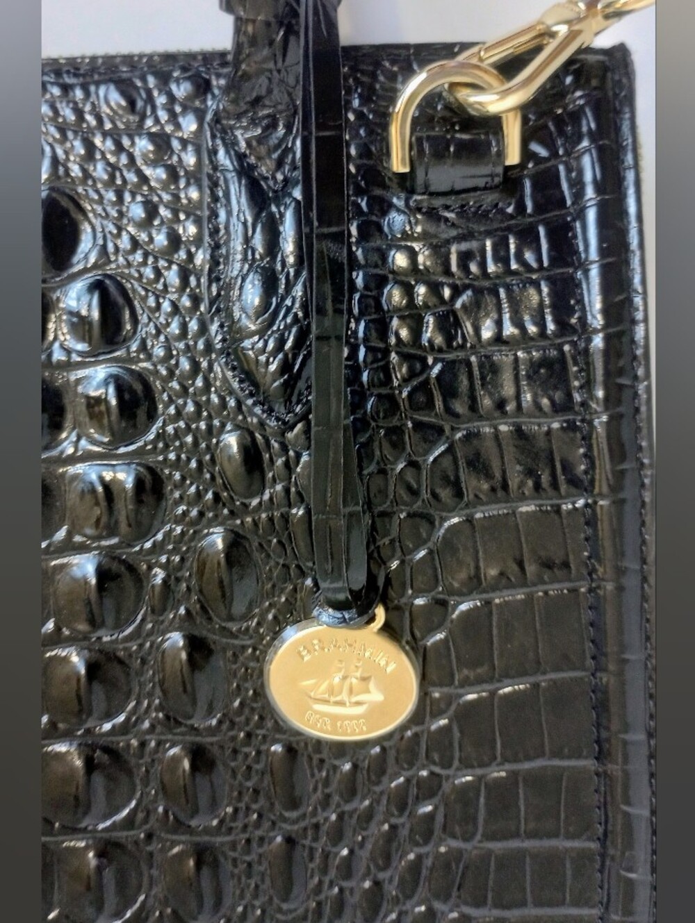 Brahmin Caroline Black Melbourne Satchel With Shoulder Strap - Picture 6 of 12